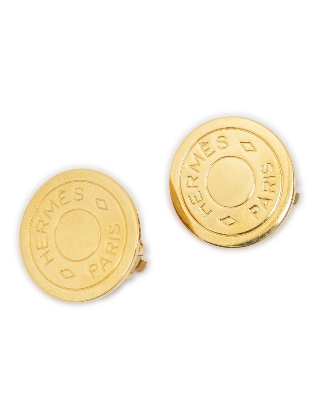 Hermes Clou de Selle Clip on Earrings Gold Plated